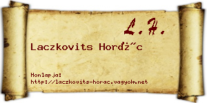 Laczkovits Horác névjegykártya